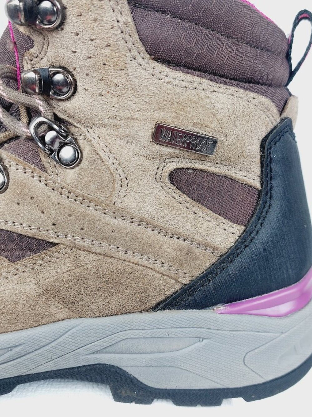 High Sierra Trekker Women's Brown Pink Lace-Up Waterproof Hiking Boots Size 7.5 - Picture 8 of 12